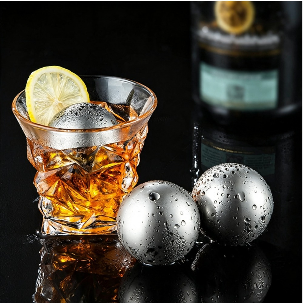 Whiskey Stone Set - Bolas de Hielo de Acero Inoxidable