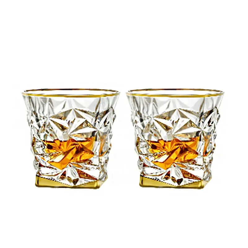 Wine Beer Pairing - Taza de whisky pintada en oro