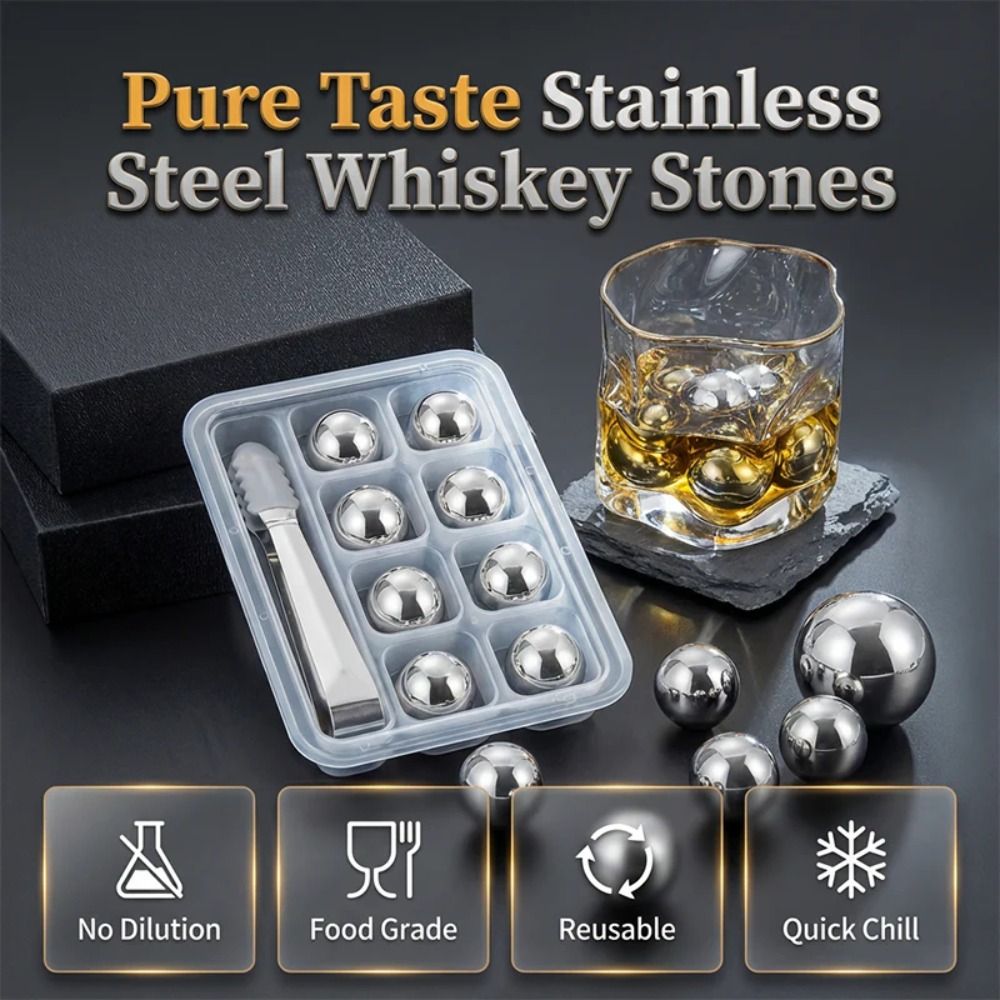 Whiskey Stone Set - Cubitos de Hielo de Acero Inoxidable