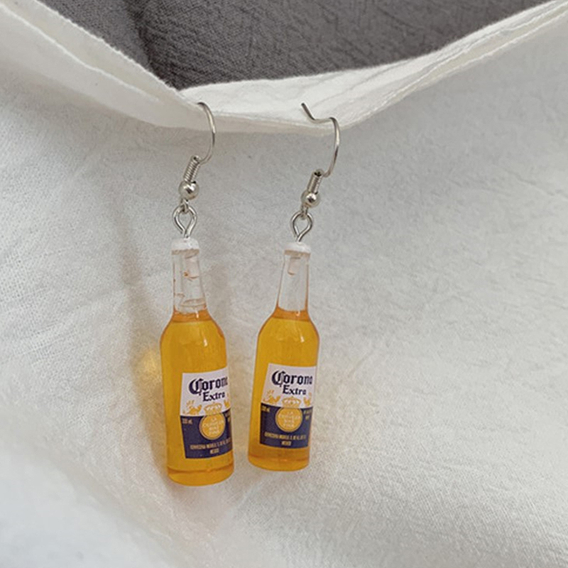 Wine Beer Pairing - 1 par de pendientes de resina