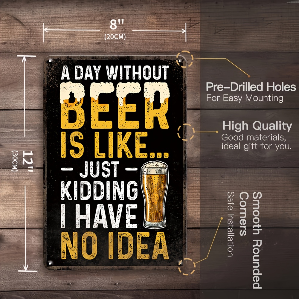 1 Pieza Letrero Metálico Vinta - Beer And Wine Quote reseña y precio