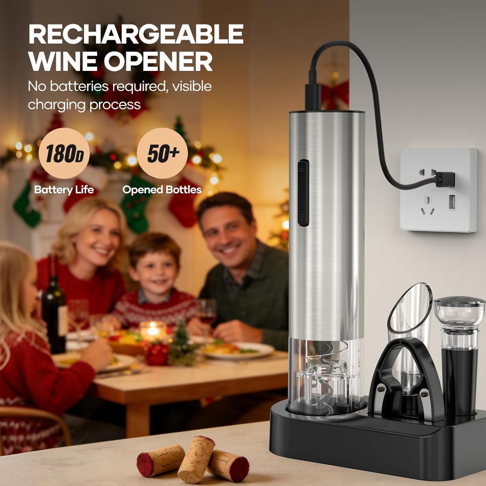 Sacacorchos Eléctrico Recargab - Wine Opener Electric reseña y precio